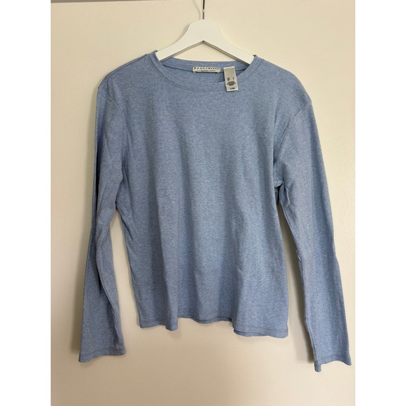 Crazy Horse Tops - Crazy Horse Long Sleeve T-Shirt Large Blue Heather Liz Claiborne Cotton Tee